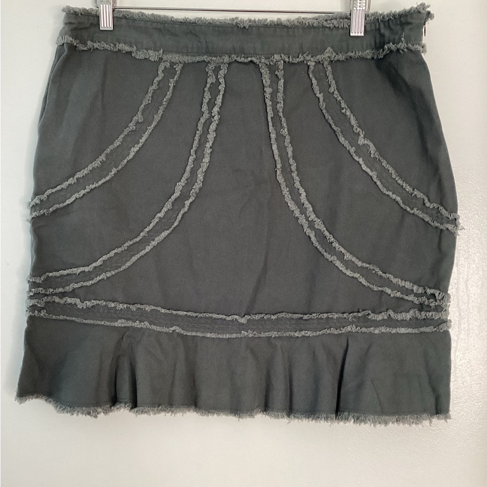 NWOT Xhilaration Dark Gray Denim Mini Skirt Ruffled Casual 16/17